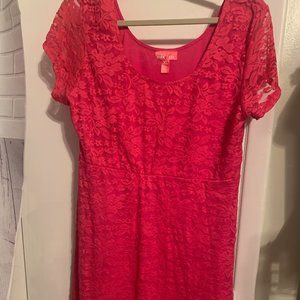 - MIX & CO PINK LACE WITH SLIP SZ XL